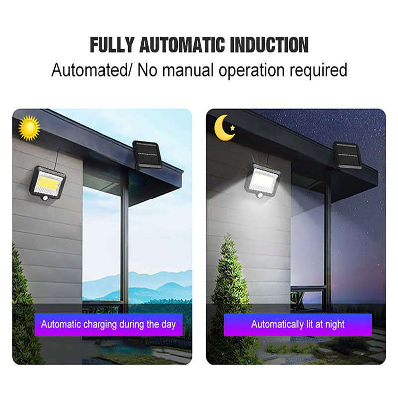 LED Solar Cob Wall Light For Home Garden Path Courtyard Pir Motion Sensor Wall Light