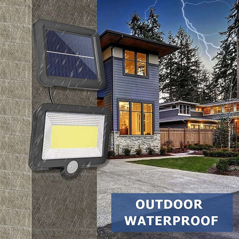 LED Solar Cob Wall Light For Home Garden Path Courtyard Pir Motion Sensor Wall Light