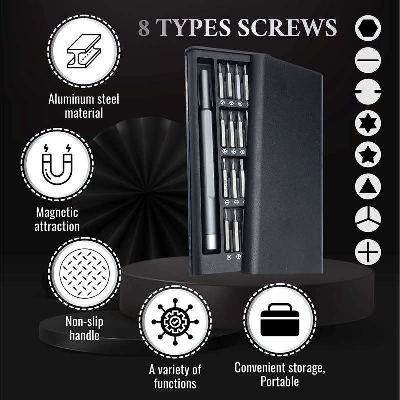 Precision Screwdriver Set 24 In 1 Gadget Set Suitable For Mobile Phone Computer Glasses Watch Repair