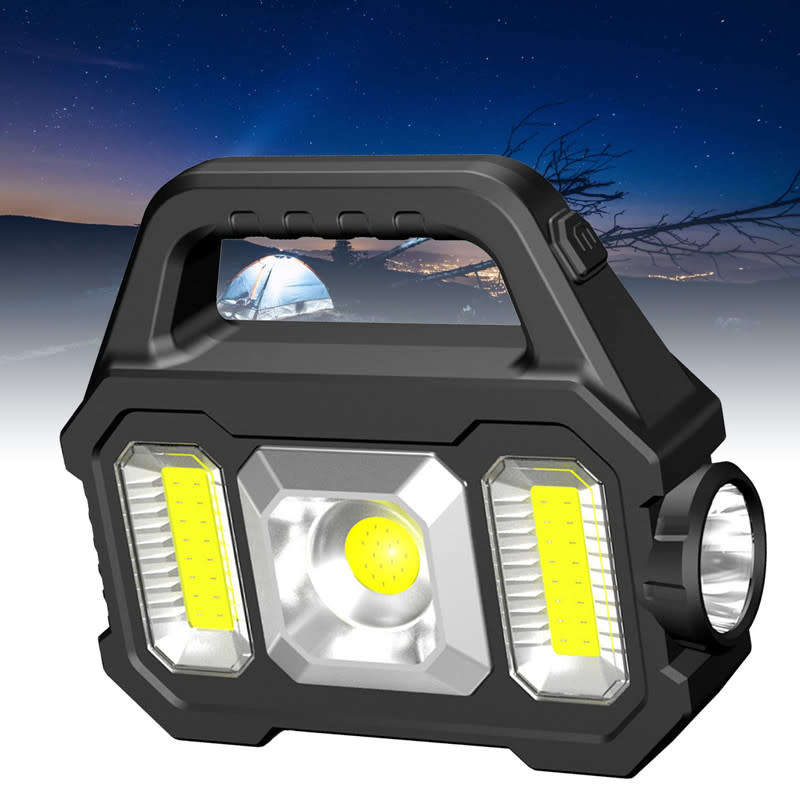 LED Solar Rechargeable Flashlight Waterproof Suitable For Family Outdoor Camping And Fishing