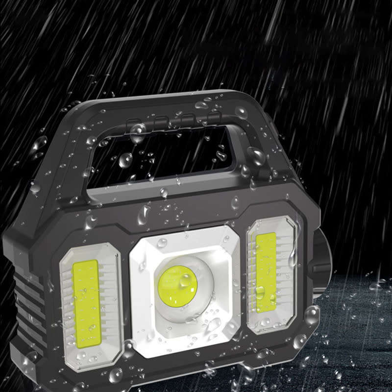 LED Solar Rechargeable Flashlight Waterproof Suitable For Family Outdoor Camping And Fishing