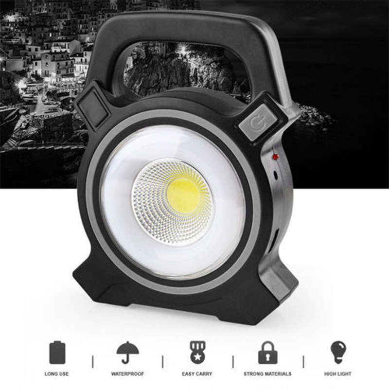 COB LED Solar Rechargeable White Light Handheld Light