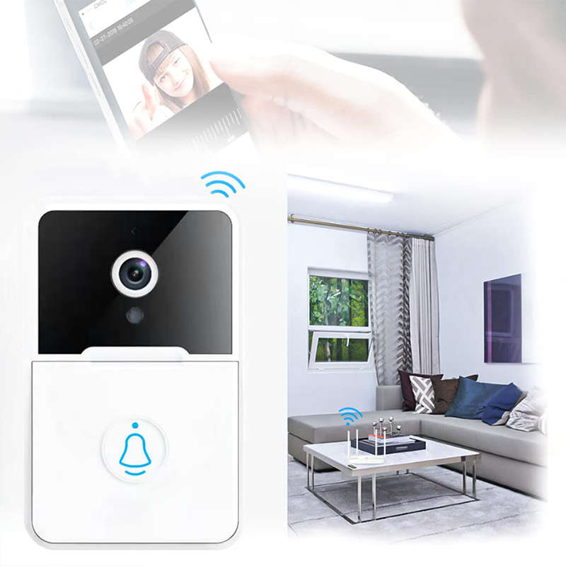 Wireless video smart doorbell camera with motion detection and night vision