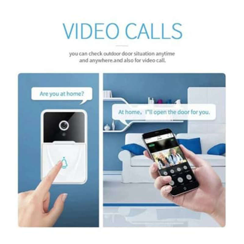Wireless video smart doorbell camera with motion detection and night vision