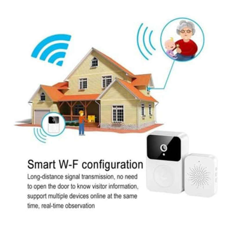 Wireless video smart doorbell camera with motion detection and night vision