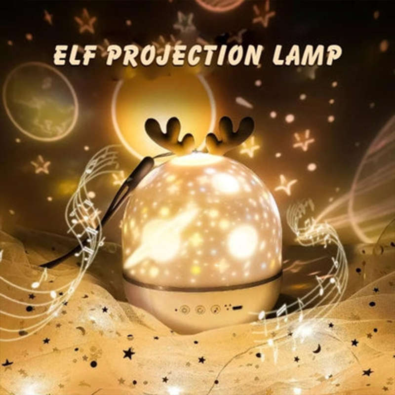 LED 360 Degree Rotating Projector Night Light Music Box