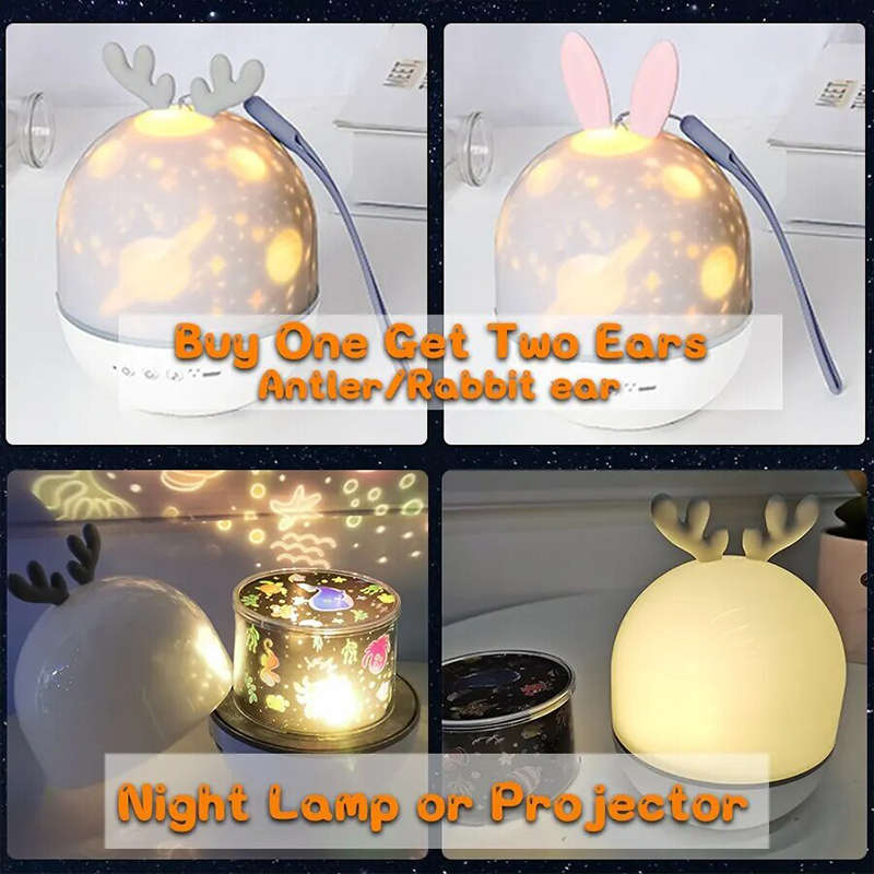 LED 360 Degree Rotating Projector Night Light Music Box