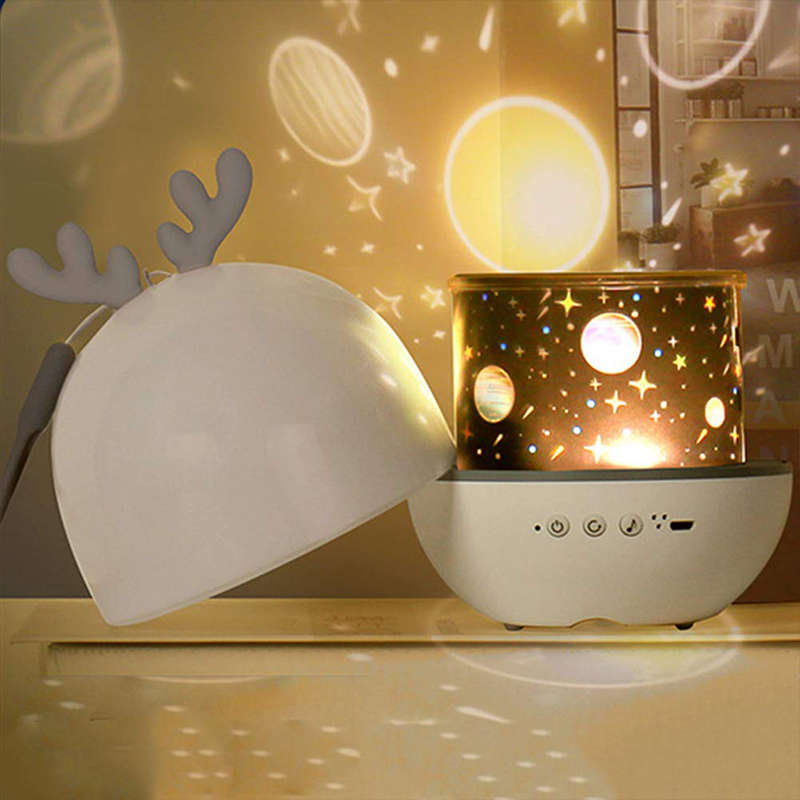 LED 360 Degree Rotating Projector Night Light Music Box
