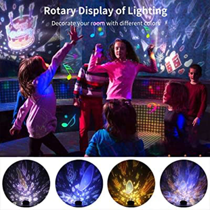 LED 360 Degree Rotating Projector Night Light Music Box