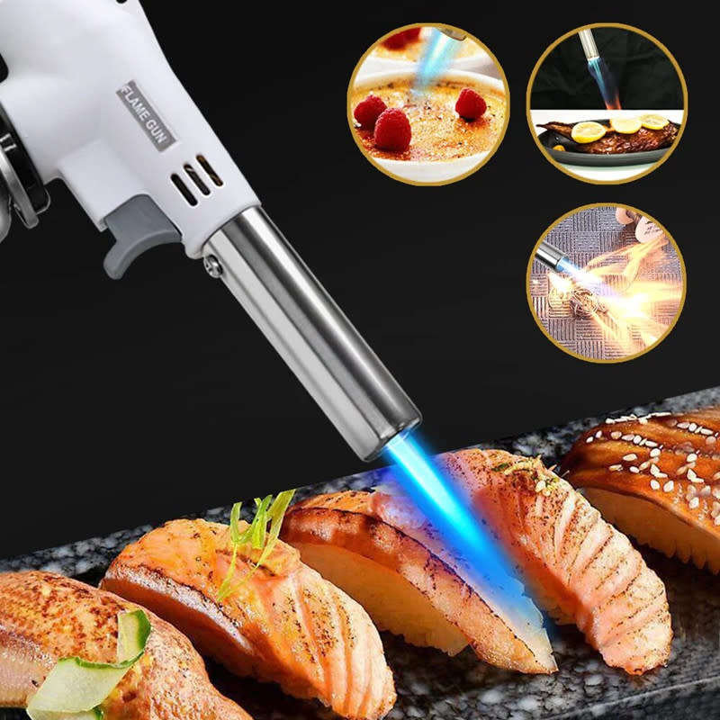 Metal Flame Gun Welding Gas Lighter Heating Ignition Kitchen Butane Camping Portable