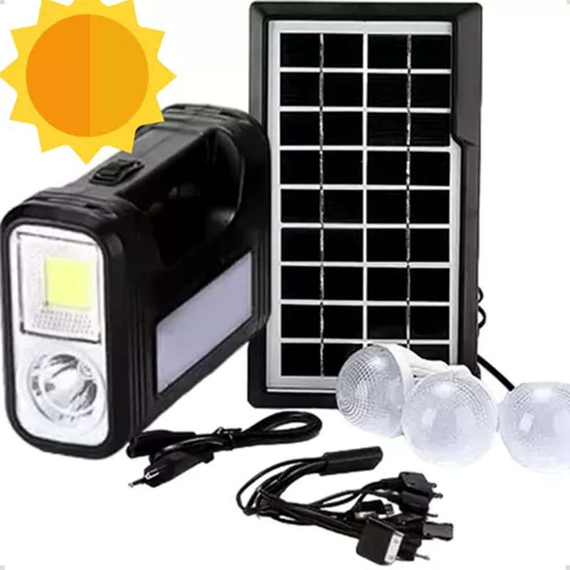 LED 3 Emergency Light Portable Battery Kit Solar Panel