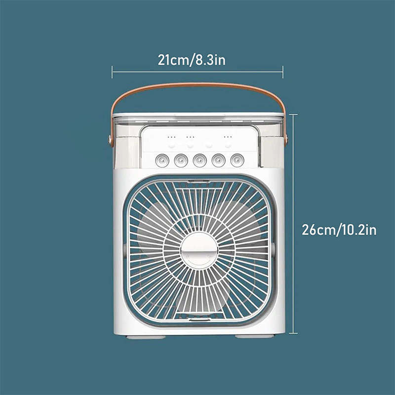 Mini Evaporative Cooler Mist Fan Usb 5 Mist Hole Nozzles 600ml Water Reservoir