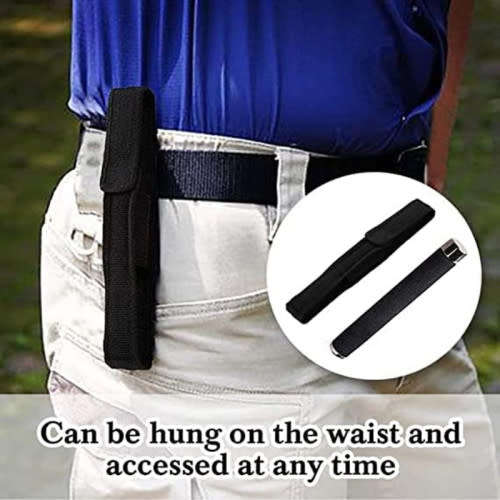 Self-Defense Three-Section Telescopic Stick With Storage Bag, Black