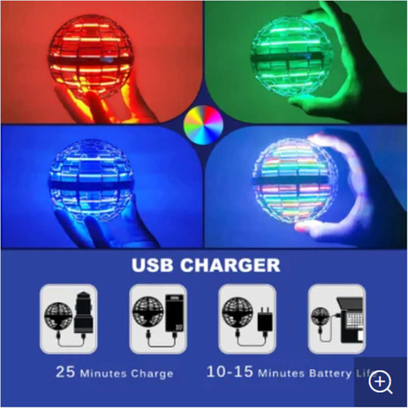 3 Color Mini Flying Ball Toy Ball Belt 360 Flying Hover UFO