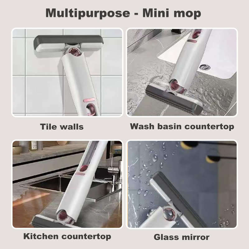 Portable Mini Multifunctional Squeeze Mop For Cleaning Floors Glass Kitchen Bathroom Car