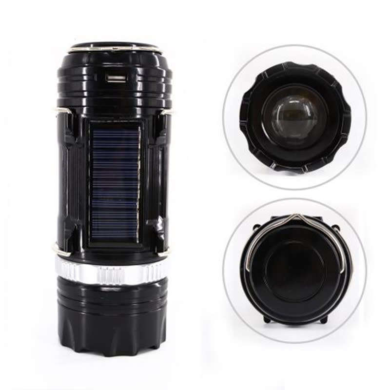 LED Solar Rechargeable Multifunctional Camping Flashlight Lantern