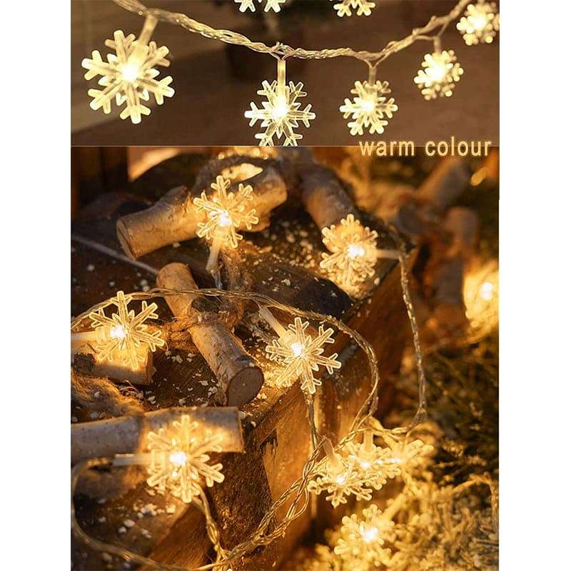 Snowflake String Lights White And Warm White 5M Suitable For Christmas Party Decoration Atmosphere