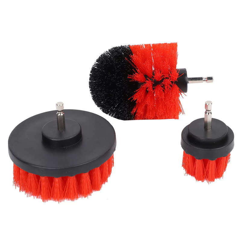 Drill Brush Three-Piece Set Floor Scrubbing Brush Suitable For Car Carpet Deck Tile Bathroom Cleanin