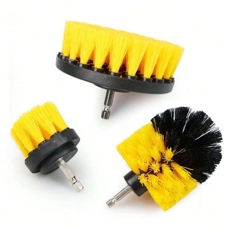 Drill Brush Three-Piece Set Floor Scrubbing Brush Suitable For Car Carpet Deck Tile Bathroom Cleanin