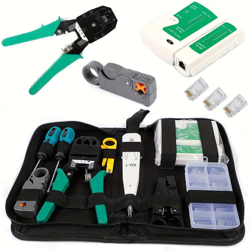 Lan Network Repair Cable Tester Crimping Pliers Hand Tool Kit Cat5 Rj45 Rj11 Rj12 Wire Stripping Mak