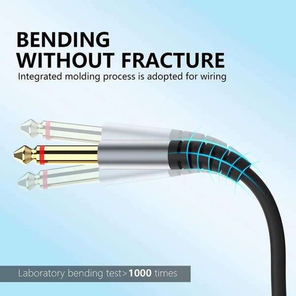 Convenient Male 3.5mm To Dual Male 6.35mm Audio Cable 1.5m