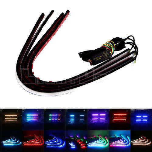 Portable 7-Color Rgb Automotive Led Light Strip Ranger Neon Mesh Light For Under Hood Grille