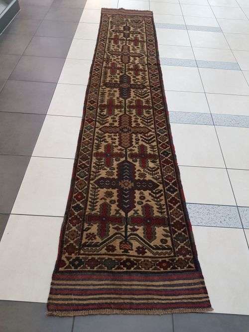 Taimani Handwoven kilim and carpet 370 x 70 cm