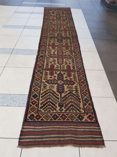 Taimani Handwoven kilim and carpet 370 x 70 cm