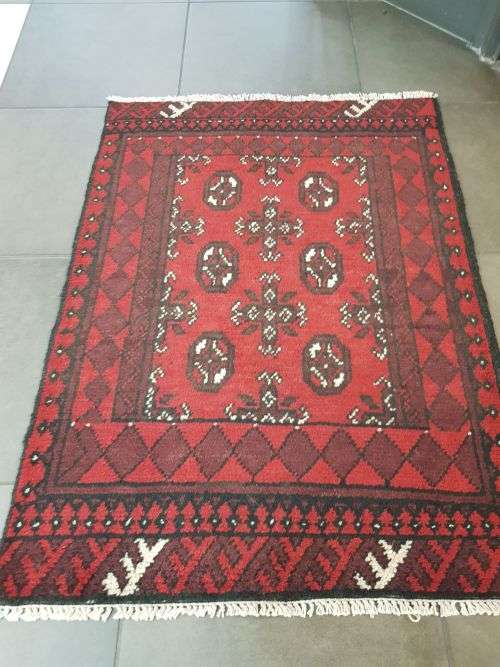 RED AFGHAN PERSIAN CARPET SIZE 115 X 75 CM