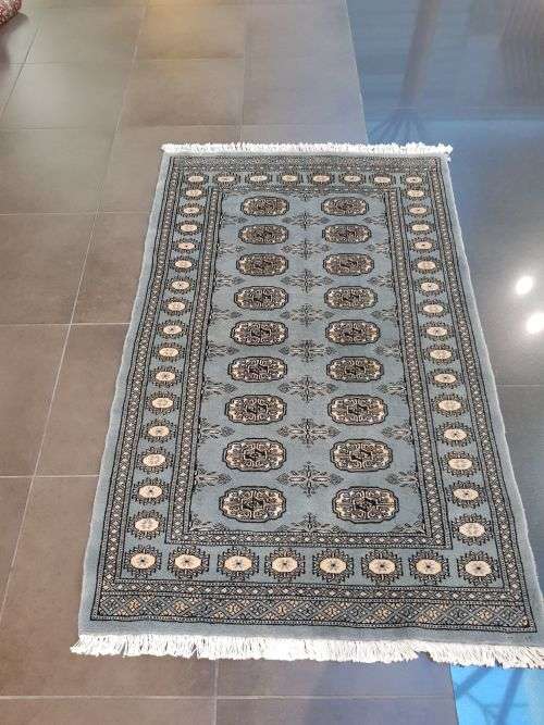 Fantastic Blue Grey BUKHARA PERSIAN CARPET 154 X 95CM