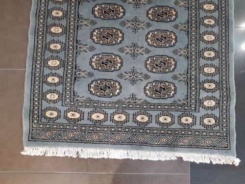 Fantastic Blue Grey BUKHARA PERSIAN CARPET 154 X 95CM