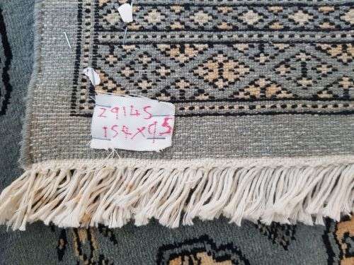 Fantastic Blue Grey BUKHARA PERSIAN CARPET 154 X 95CM