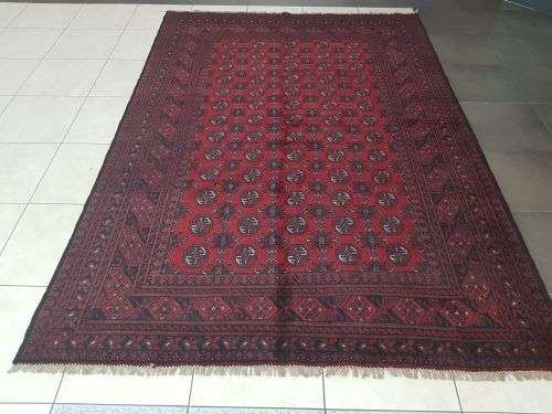 RED AFGHAN  HANDMADE PERSIAN CARPET 300 X 200 CM