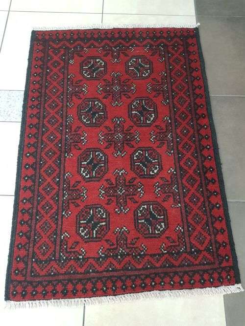 RED AFGHAN PERSIAN CARPET  SIZE 115 X 75 CM