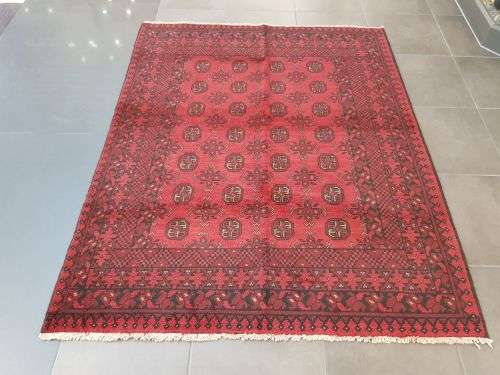 BEAUTIFUL RED AFGHAN RUNNER 200 X 150 CM