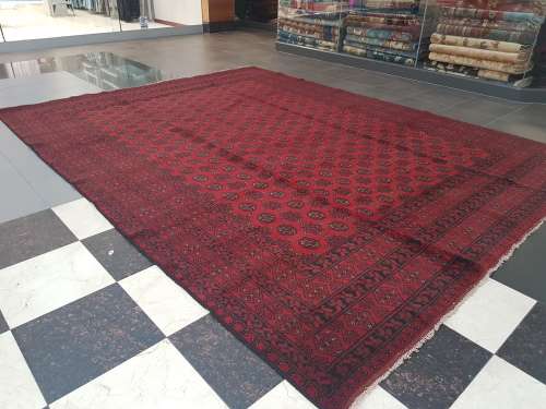 Red Afghan Handmade Carpet 400 x 300 cm