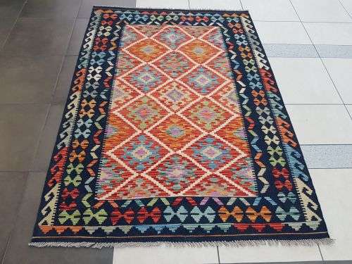 RARE COLOR AFGHAN HANDMADE KILIM 185 X 133 cm