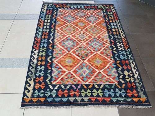 RARE COLOR AFGHAN HANDMADE KILIM 185 X 133 cm