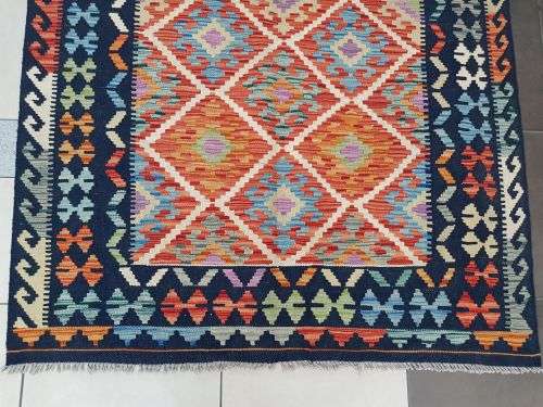 RARE COLOR AFGHAN HANDMADE KILIM 185 X 133 cm