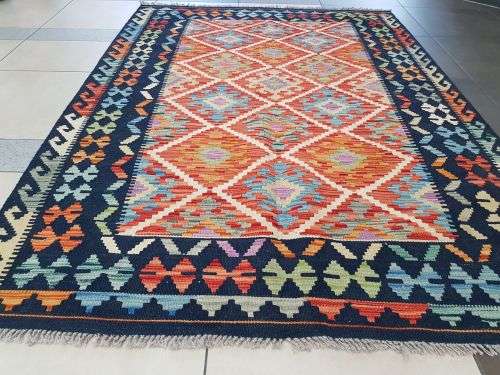 RARE COLOR AFGHAN HANDMADE KILIM 185 X 133 cm