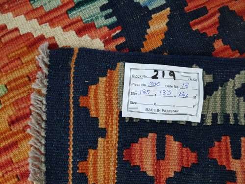 RARE COLOR AFGHAN HANDMADE KILIM 185 X 133 cm