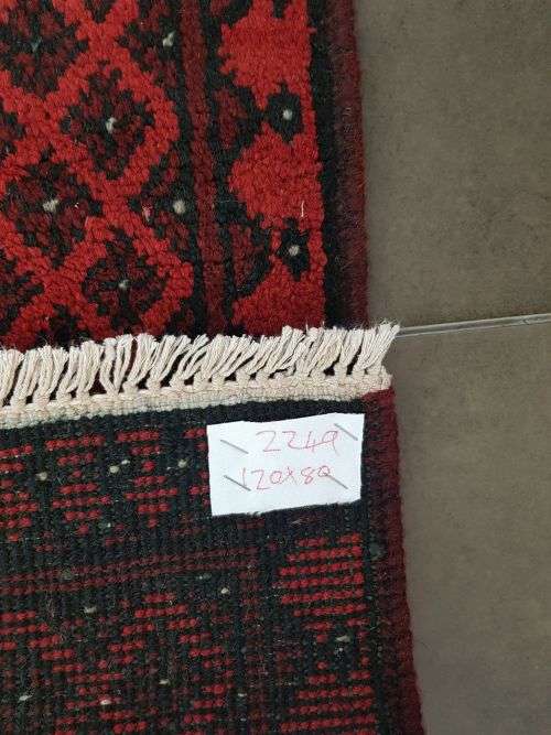RED AFGHAN HANDMADE CARPET 120 x 80 CM