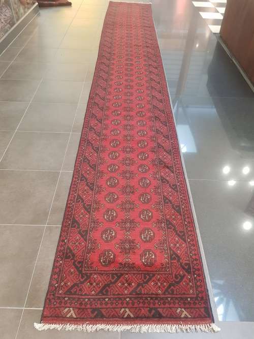 Beautiful Red Afghan runner 6m x 80cm