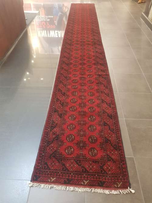 Beautiful Red Afghan runner 6m x 80cm