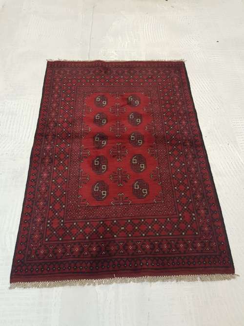 HANDMADE RED AFGHAN CARPET 150 X 100 cm