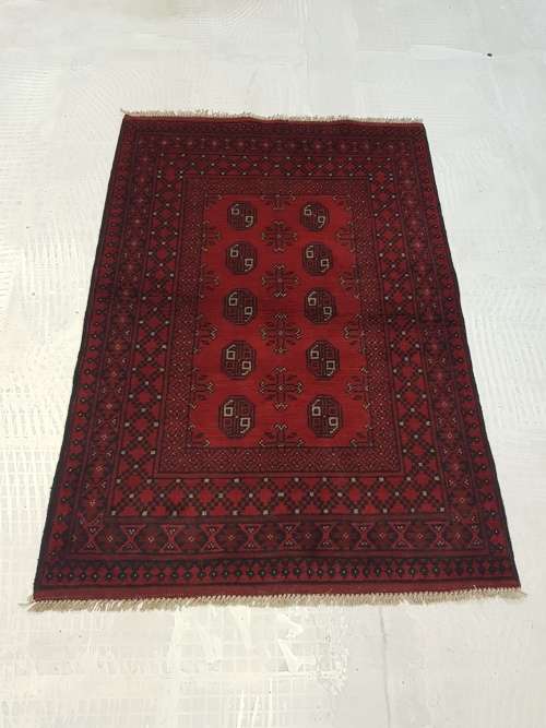 HANDMADE RED AFGHAN CARPET 150 X 100 cm