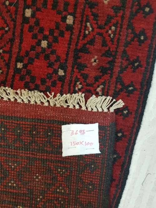 HANDMADE RED AFGHAN CARPET 150 X 100 cm
