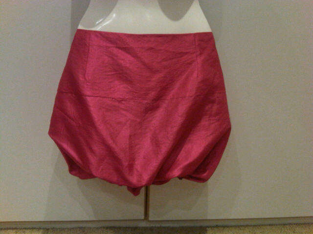 Playful bright pink silk bubble skirt size small, BRAND NEW