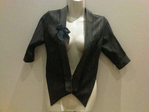 Black grey tuxedo style jacket, size XS