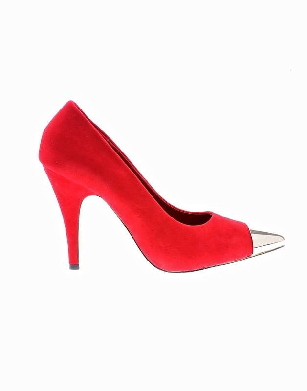 Zoom melody red suede courtshoe heel with silver toe cap, size 5 only, BRAND NEW